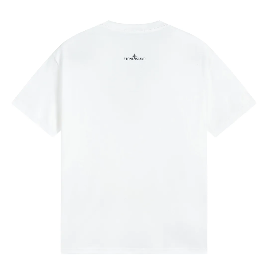 W618#P110💰 [Stone lsland/Stone Island summer new cuff compass printed pattern short-sleeved T-shirt] ⚠️[Original creation, high control of details] Made of 260g combed cotton 32-count double yarn, soft and comfortable to the touch, sweat-absorbent and breathable. -Simple basic and versatile style, original quality, the first choice for couples. -Made in a large factory, four needles and five threads on the shoulder, neatly arranged, high quality workmanship. -Same style for men and women. Very versatile, one piece for everyone, details are clearly visible. Color: Black White Size: M L